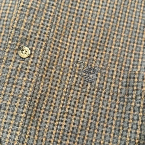 Timberland Blue & Tan Cotton Button Down Shirt size M - Picture 5 of 10